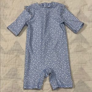 Blue and white patterned swim suit - H&M